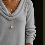 Relaxed Fit Cowl Neck Ribbed Knit Polyester Sweater Dress