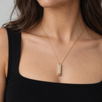 Gold I Love You Necklace worn with black top