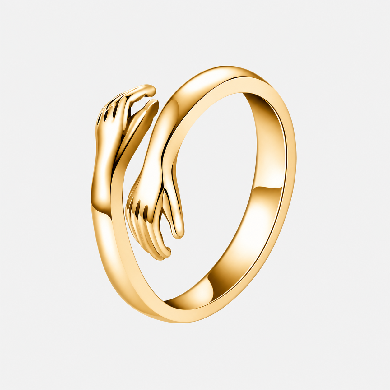 Hug Ring in Gold with sculpted embrace design