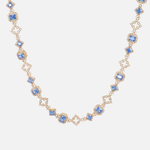 Gold 11MM Blue Stone Iced Chain in brass