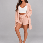 Women’s Plush Pyjama Set with Camisole, Shorts and Hooded Robe — view 5