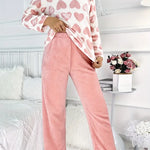 Women’s Heart Print Fleece Pyjama Set — view 3