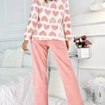 Women’s Heart Print Fleece Pyjama Set — view 4