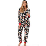 Women’s Hooded Christmas Onesie with Santa Print — view 1