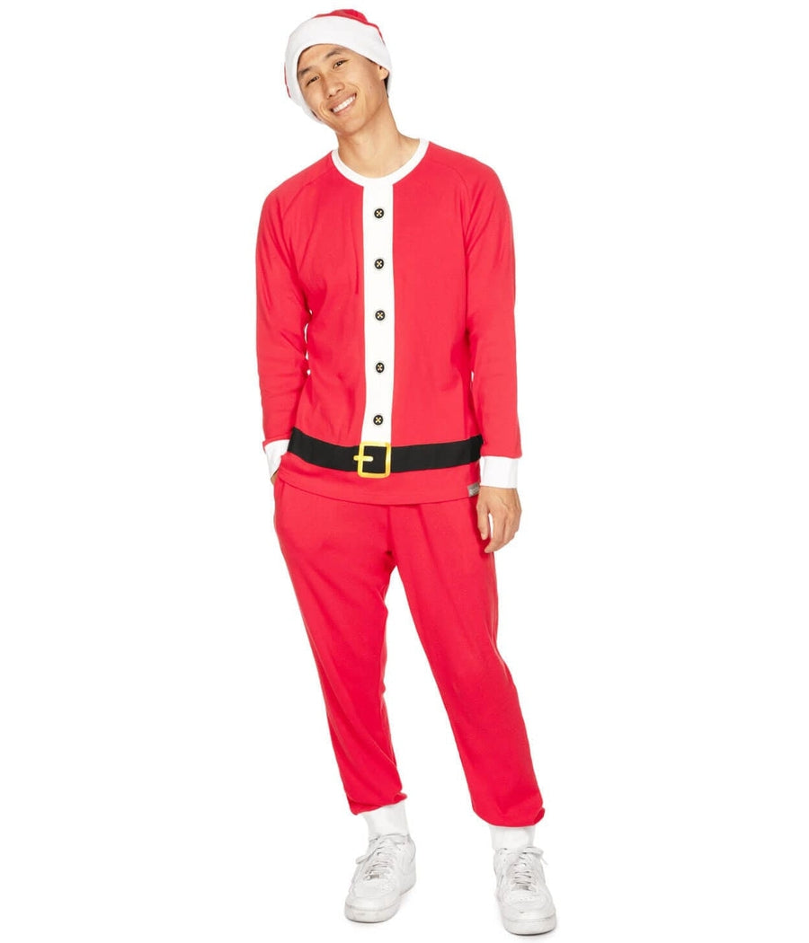 Men’s Santa Print Pyjama Set with Drawstring Trousers — view 1