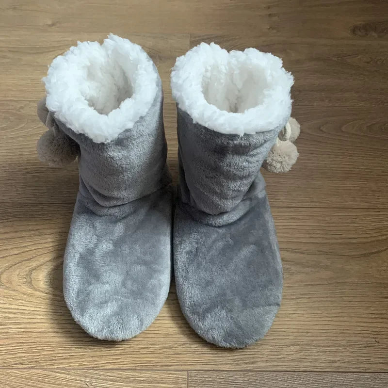 Women’s Pom-Pom Slipper Boots with Fold-Over Cuffs — view 2