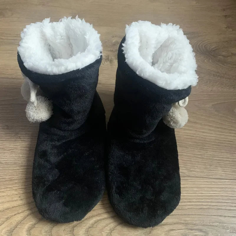 Women’s Pom-Pom Slipper Boots with Fold-Over Cuffs — view 4