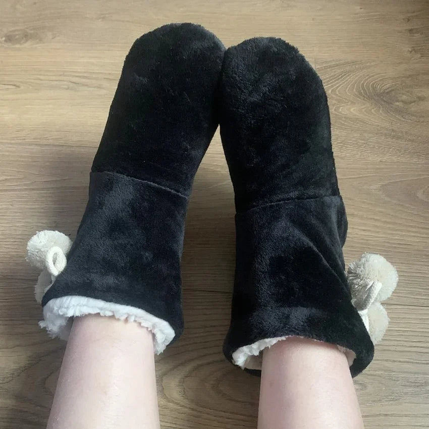 Women’s Pom-Pom Slipper Boots with Fold-Over Cuffs — view 5