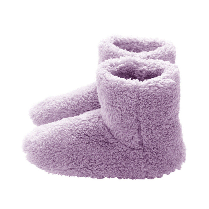 Women’s USB-Heated Plush Boot Slippers with Zip Closure — view 1
