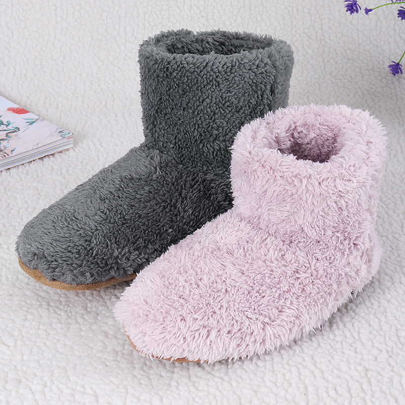 Women’s USB-Heated Plush Boot Slippers with Zip Closure — view 3