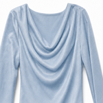 Loose-Fit Velvet-Look Cowl-Neck Dress — view 6
