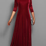Women’s Long-Sleeve Velvet Maxi Dress — view 1