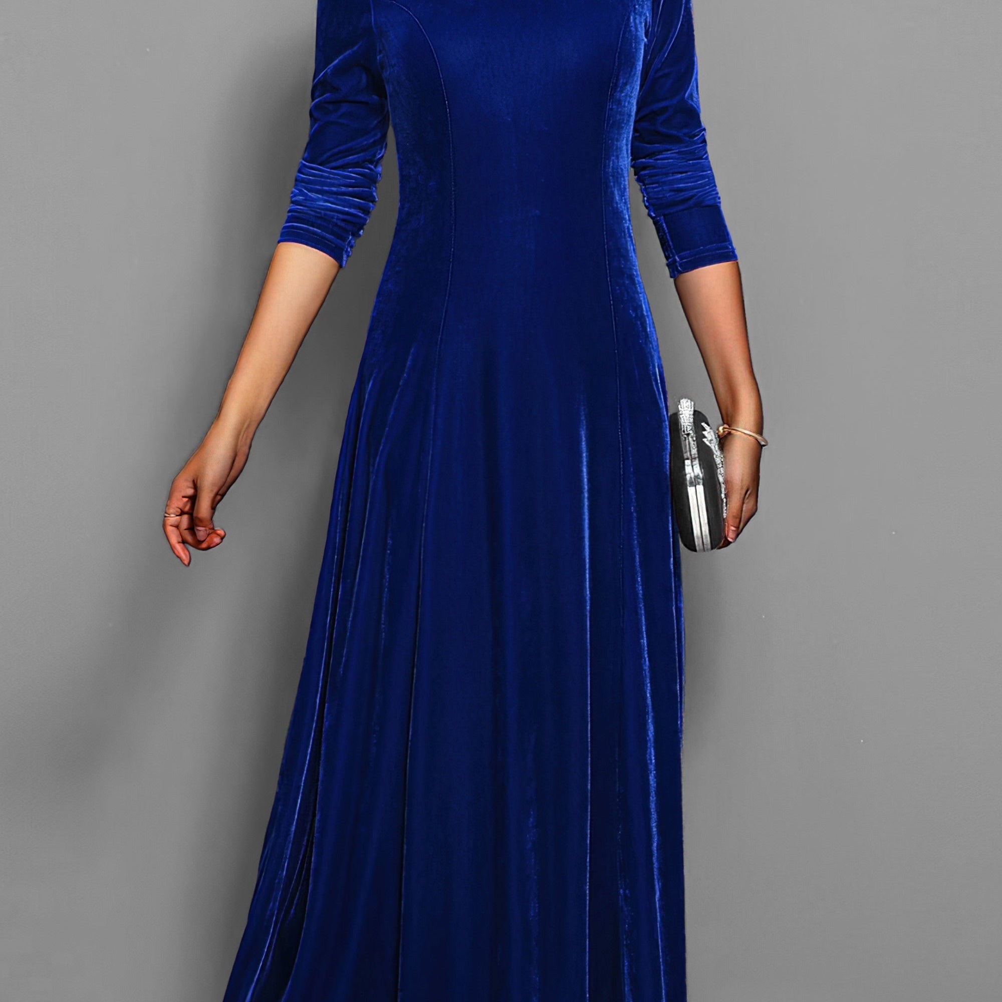 Women’s Long-Sleeve Velvet Maxi Dress — view 2