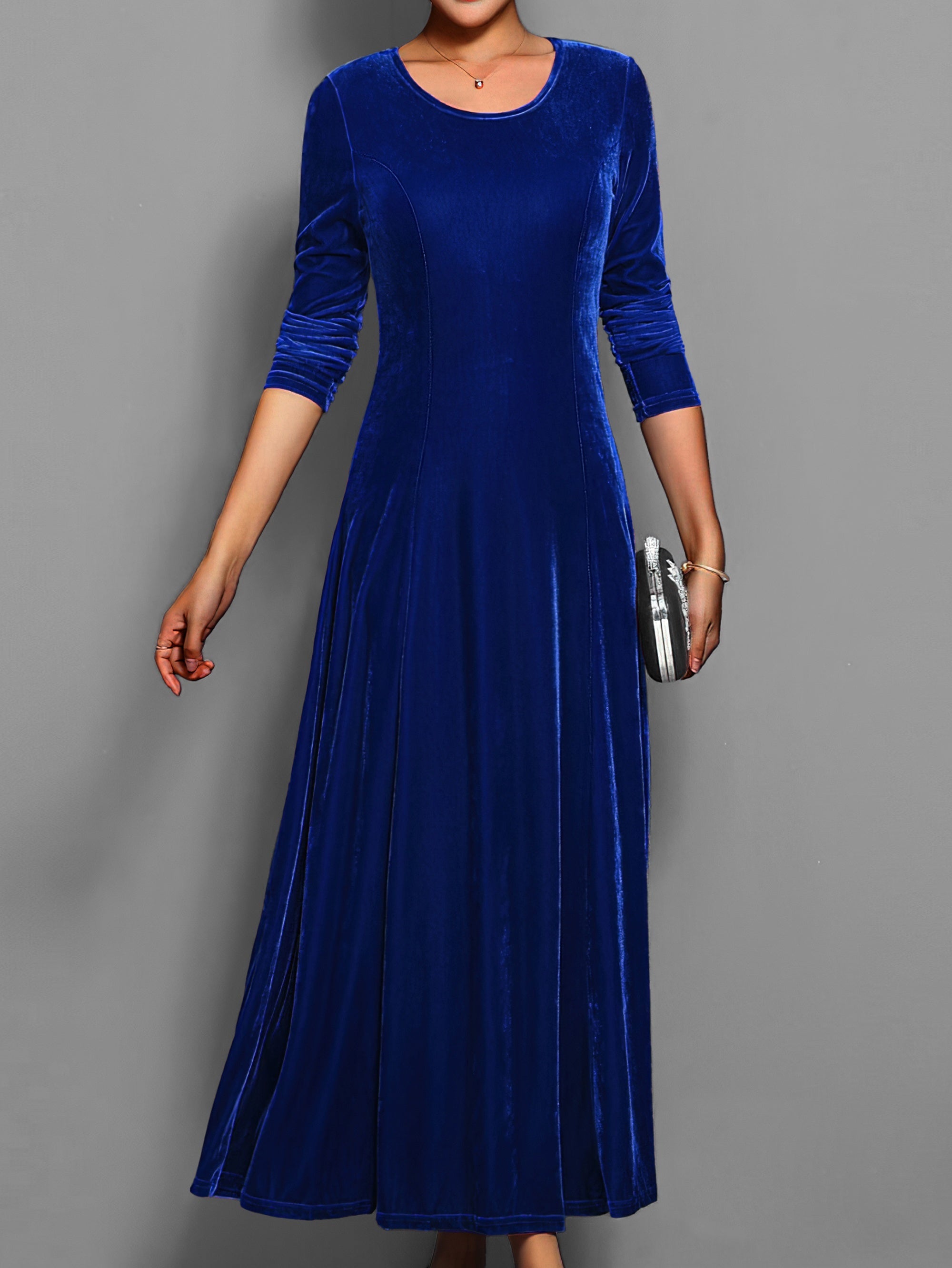 Women’s Long-Sleeve Velvet Maxi Dress — view 2
