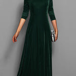 Women’s Long-Sleeve Velvet Maxi Dress — view 5