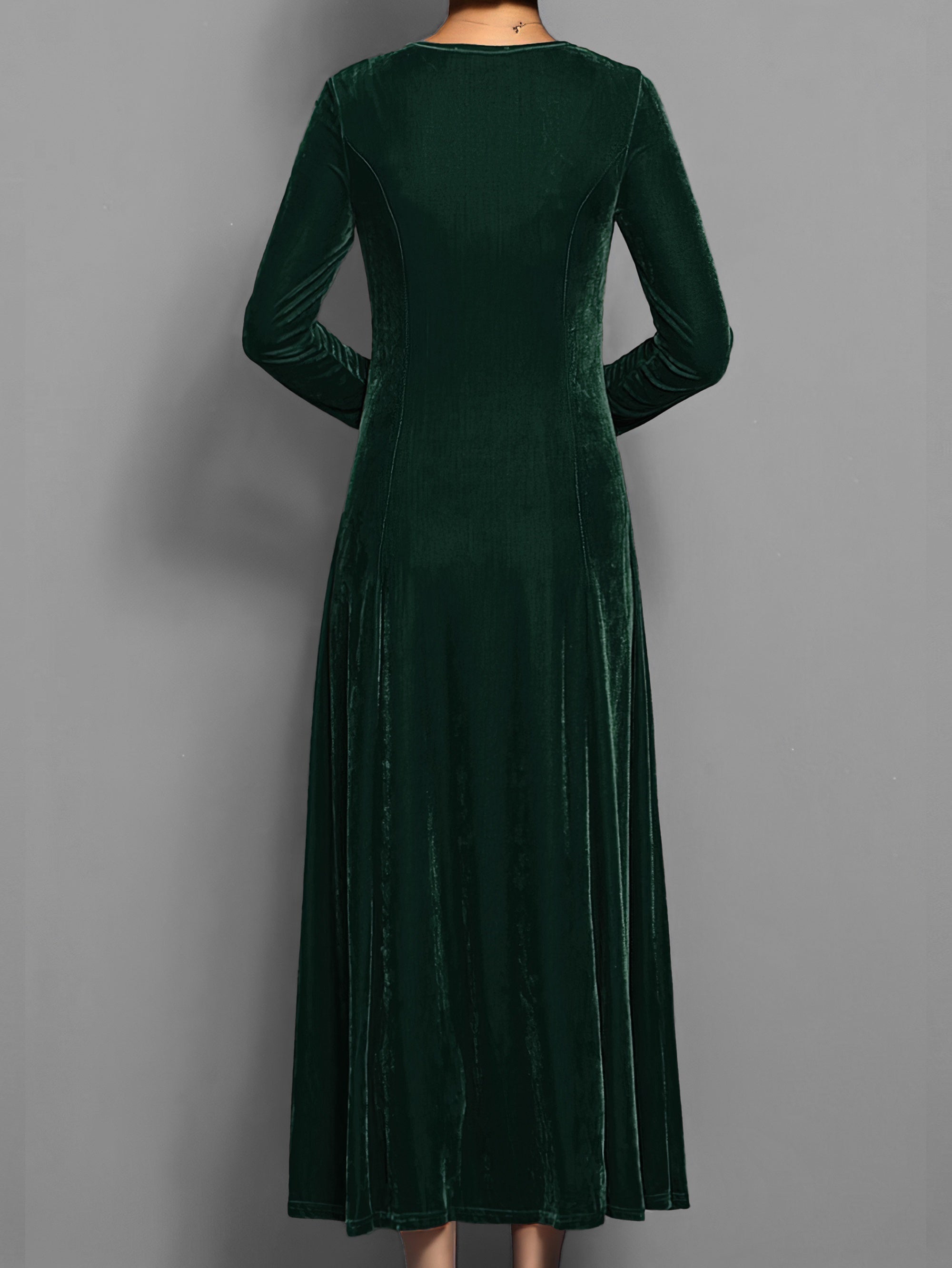 Women’s Long-Sleeve Velvet Maxi Dress — view 7