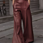 Women’s High-Waisted Leather-Look Wide-Leg Trousers — view 1