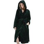 Long Hooded Fleece Dressing Gown with Side Pockets — view 7