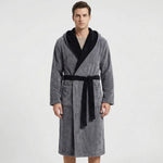 Men’s Hooded Kimono Dressing Gown with Contrast Trim — view 4