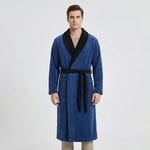 Men’s Hooded Kimono Dressing Gown with Contrast Trim — view 5