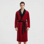 Men’s Hooded Kimono Dressing Gown with Contrast Trim — view 7