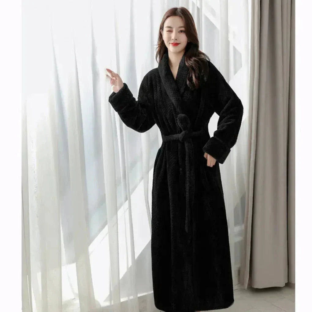 Plush Hooded Robe with Belt and Pockets — view 4