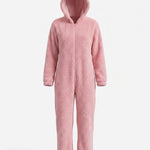 Women’s Hooded Fleece Onesie with Full-Length Zip — view 1
