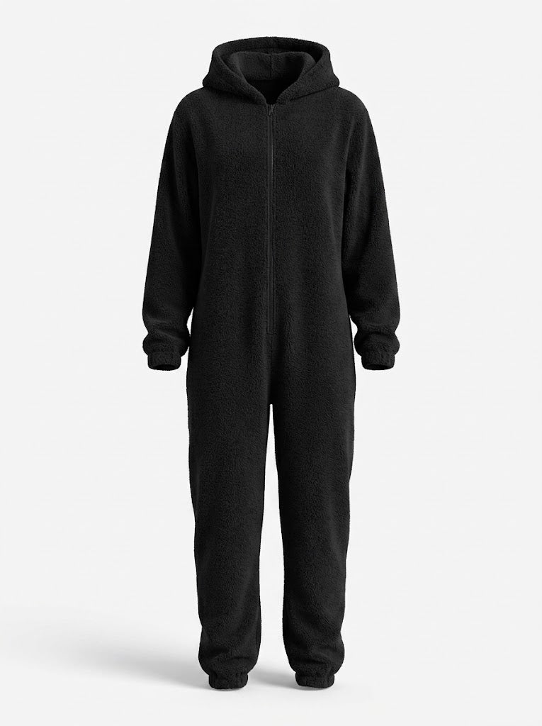 Women’s Hooded Fleece Onesie with Full-Length Zip — view 3