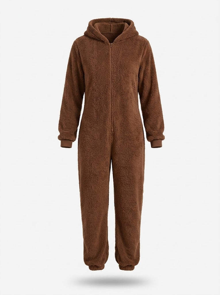Women’s Hooded Fleece Onesie with Full-Length Zip — view 4