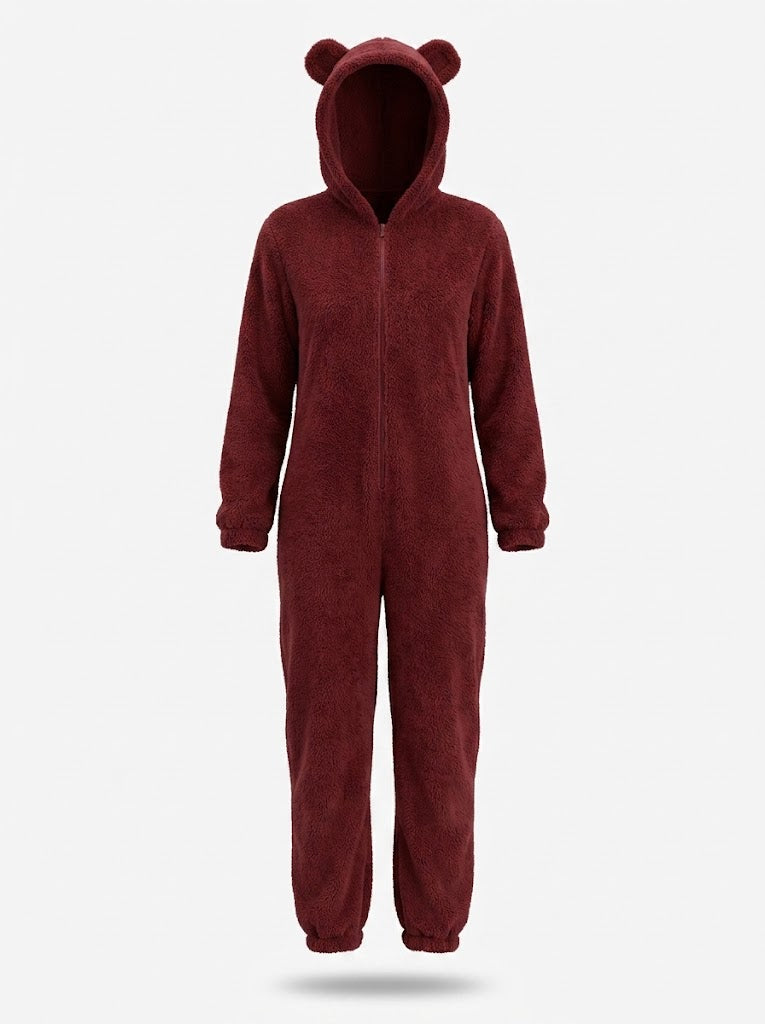 Women’s Hooded Fleece Onesie with Full-Length Zip — view 5