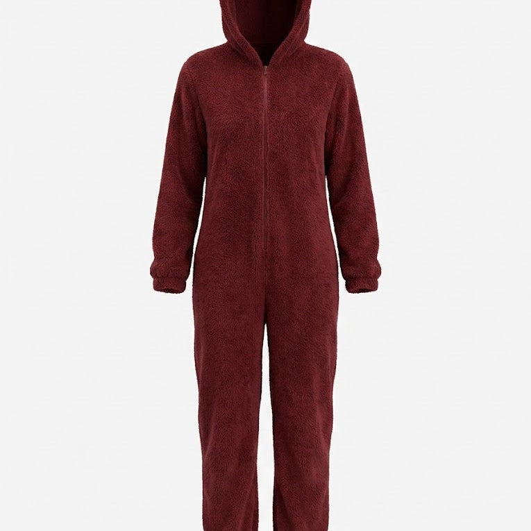 Women’s Hooded Fleece Onesie with Full-Length Zip — view 5