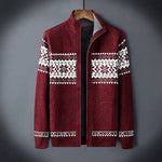 Men’s Nordic-Motif Zip-Front Fleece-Lined Cardigan — view 6