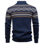 Fair Isle Zip-Up Cardigan with Stand Collar — view 2