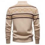 Fair Isle Zip-Up Cardigan with Stand Collar — view 10