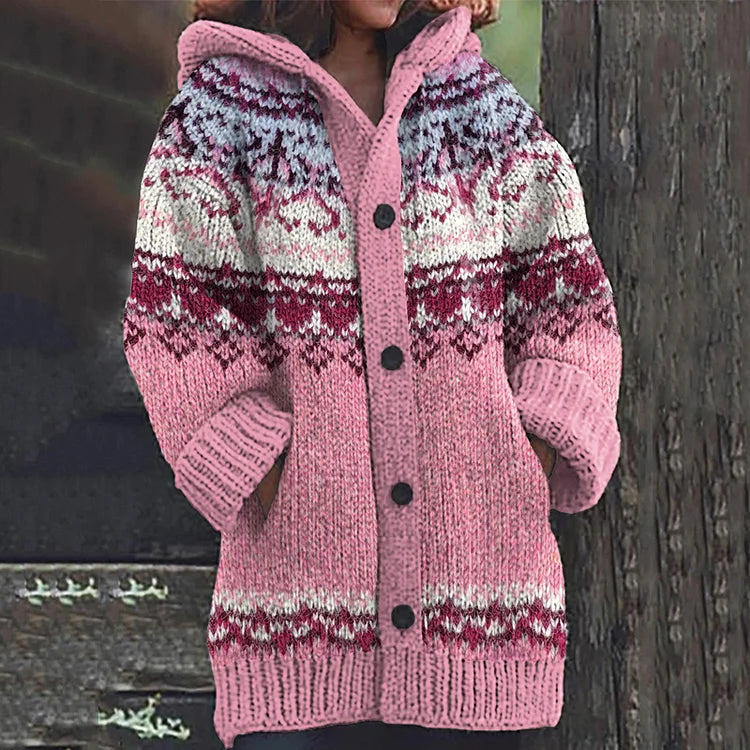 Women’s Fair Isle Hooded Longline Cardigan — view 5