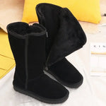 Women’s Knee-High Leather Snow Boots with Fur Lining — view 2