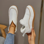 Faux Fur-Lined Slip-On Ankle Boots with Moccasin Stitching — view 4
