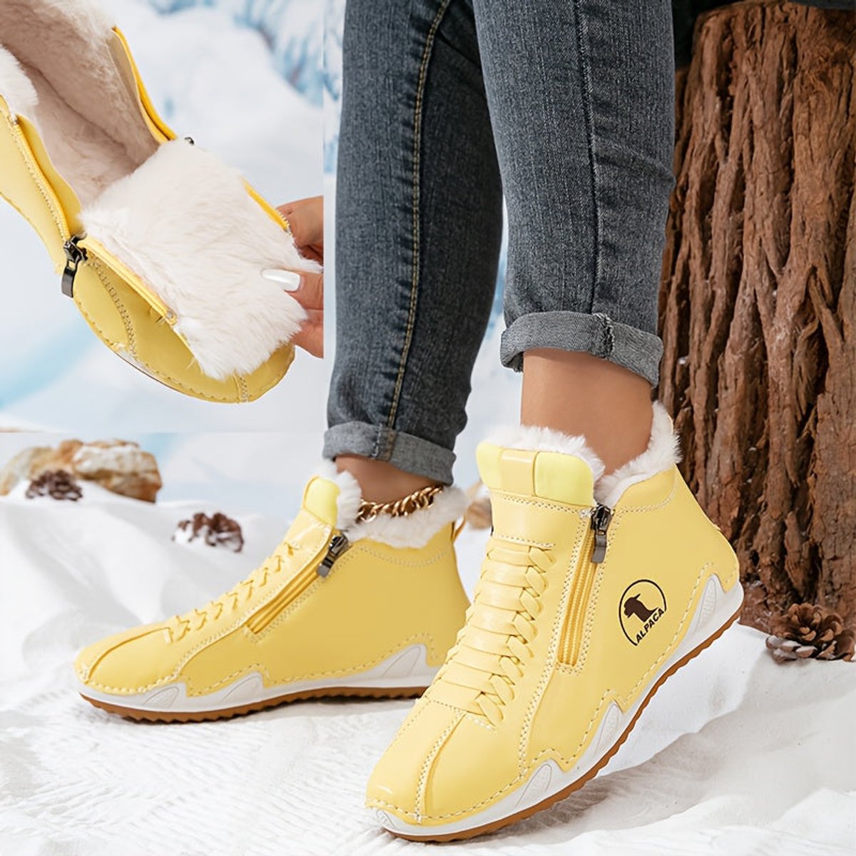 Women’s Faux-Fur-Lined Zip-Up Ankle Boots — view 4