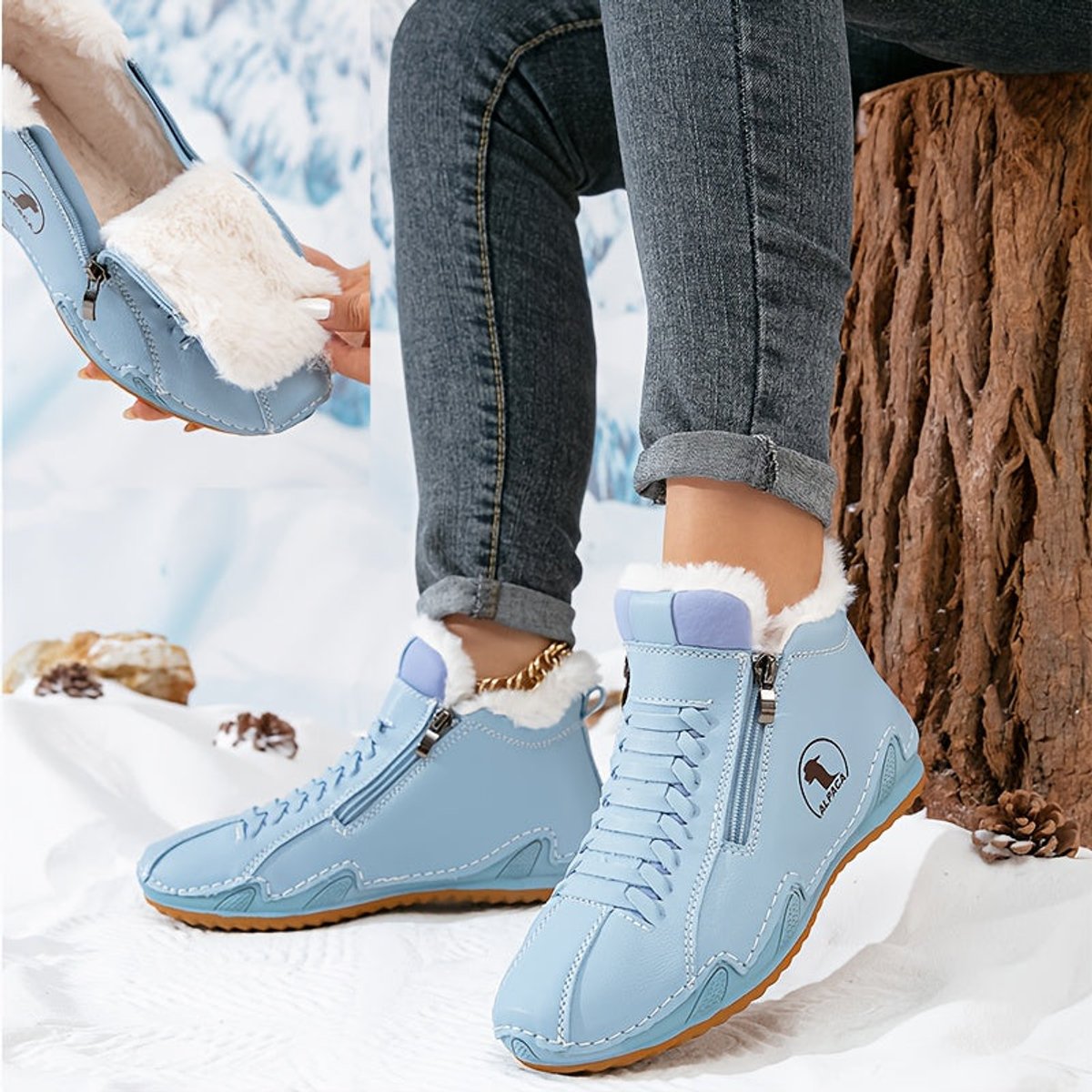 Women’s Faux-Fur-Lined Zip-Up Ankle Boots — view 5