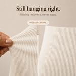 Long-Sleeved Cowl-Neck Ribbed Knit Dress — view 7
