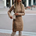 Cable-Knit Midi Sweater Dress — view 1