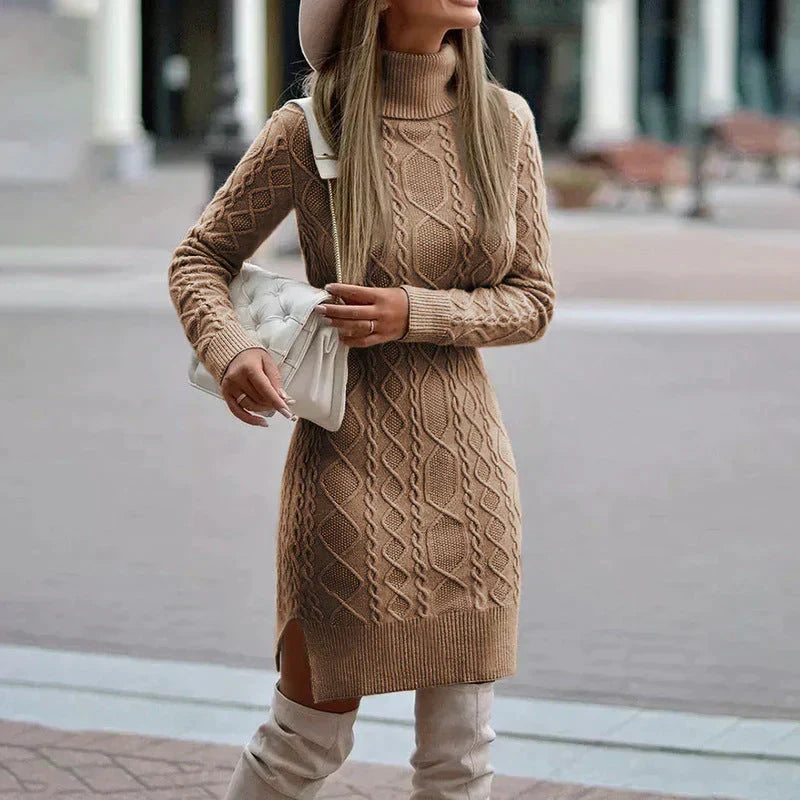 Cable-Knit Midi Sweater Dress — view 1