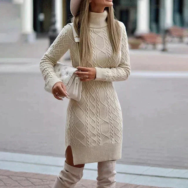 Cable-Knit Midi Sweater Dress — view 3