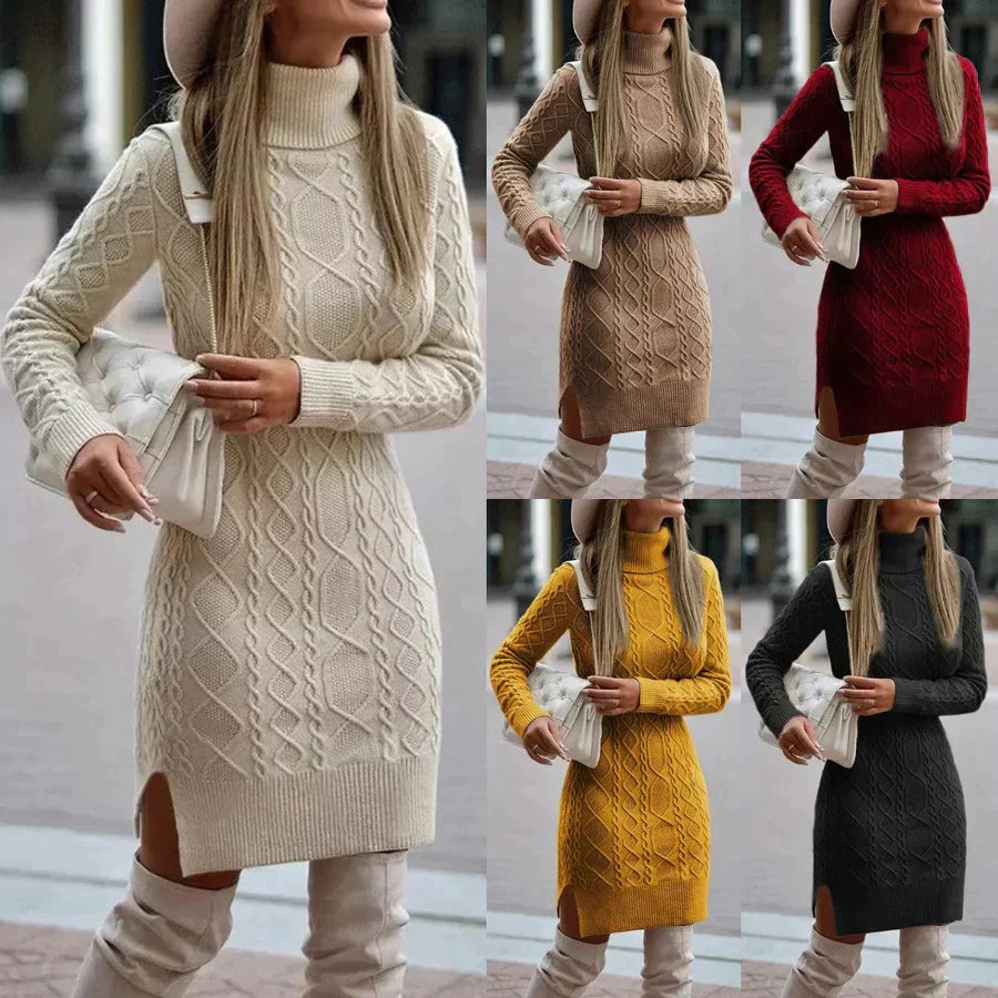 Cable-Knit Midi Sweater Dress — view 5