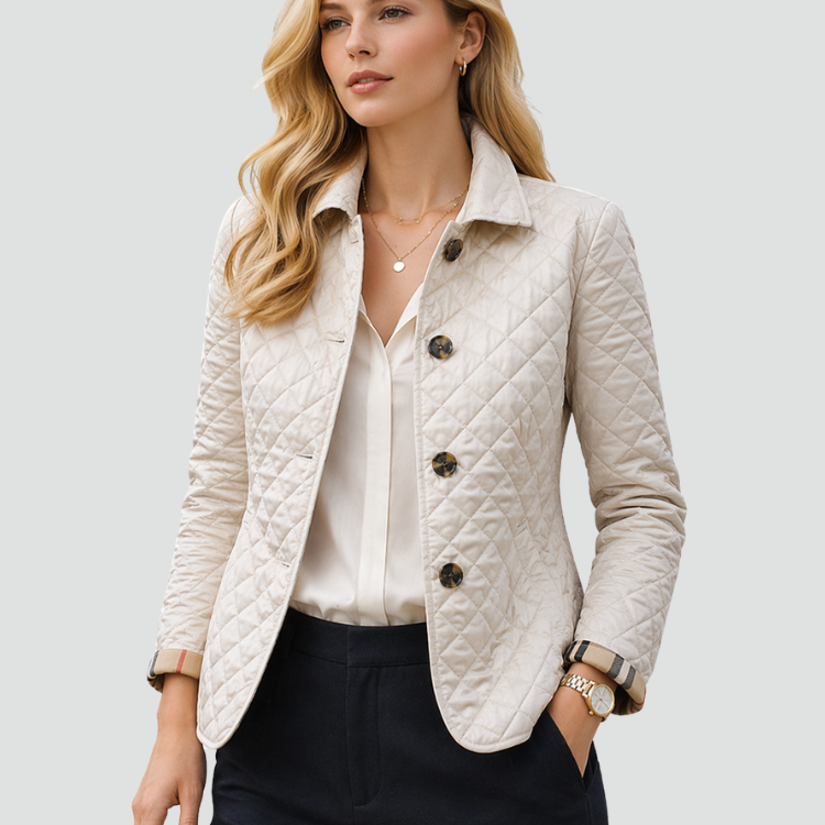 Women’s Diamond-Quilted Button-Front Jacket — view 2
