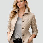 Women’s Diamond-Quilted Button-Front Jacket — view 3