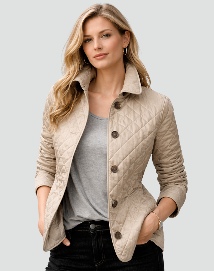Women’s Diamond-Quilted Button-Front Jacket — view 3