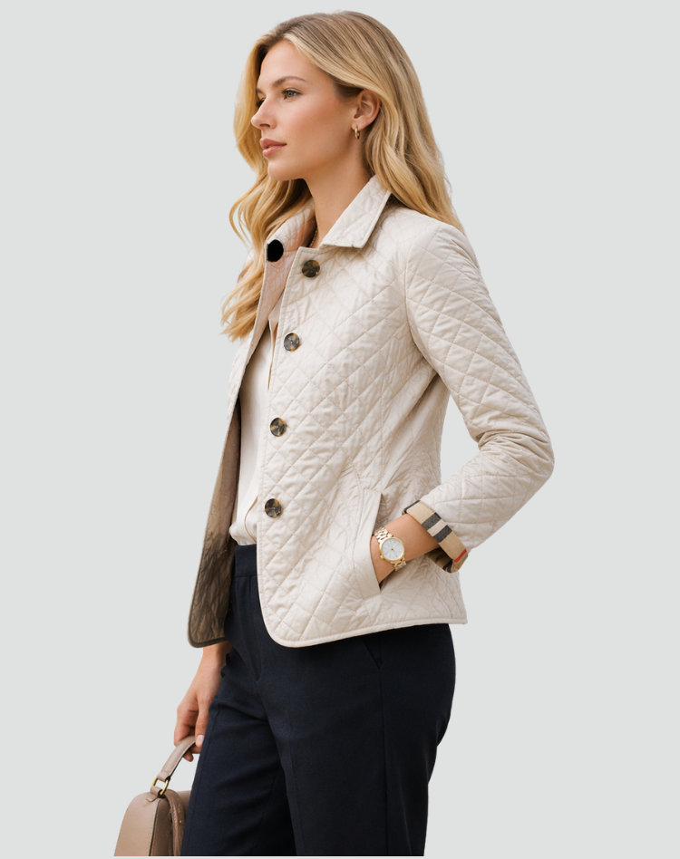 Women’s Diamond-Quilted Button-Front Jacket — view 7