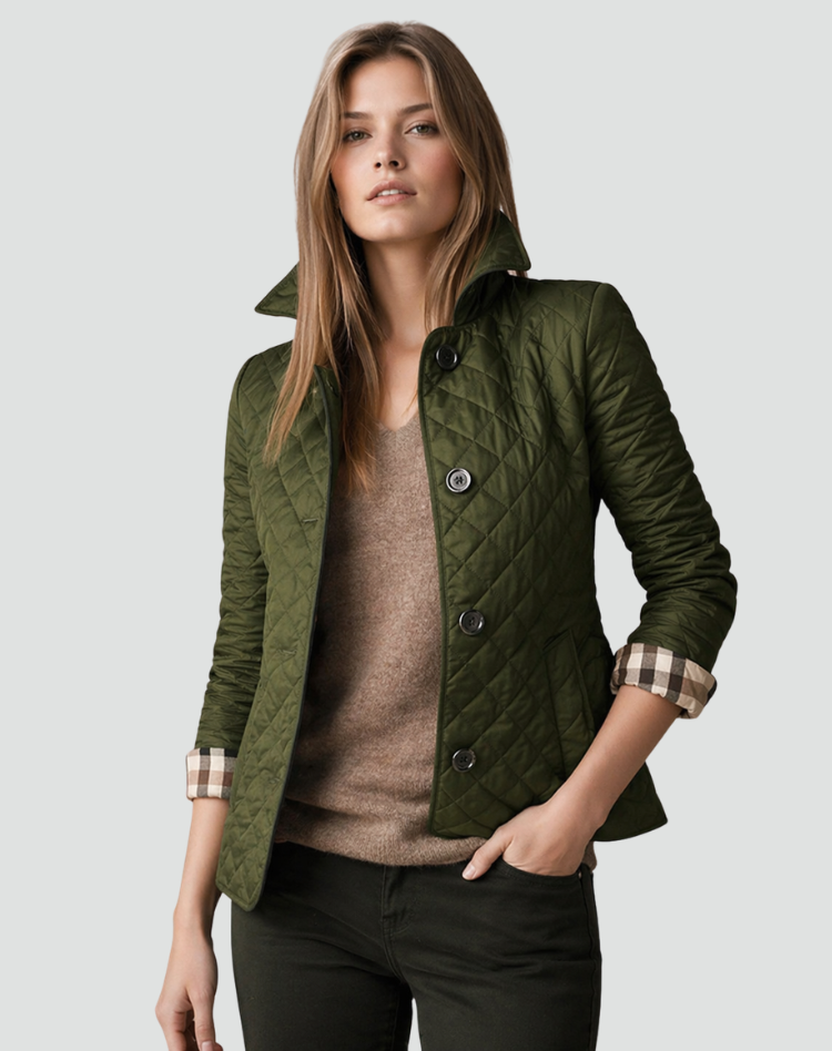 Women’s Diamond-Quilted Button-Front Jacket — view 9