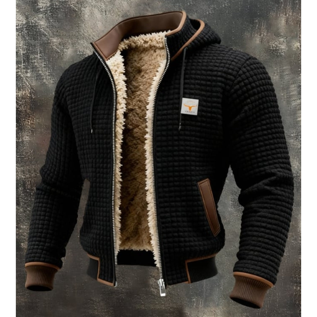 Men’s Quilted Hooded Jacket with Sherpa-Style Lining — view 2